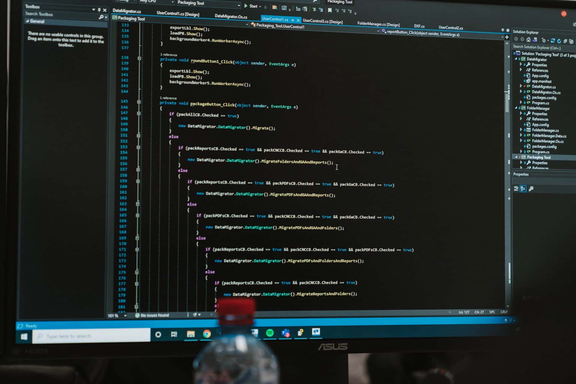 In-house automation tooling under development on an OD3 workstation