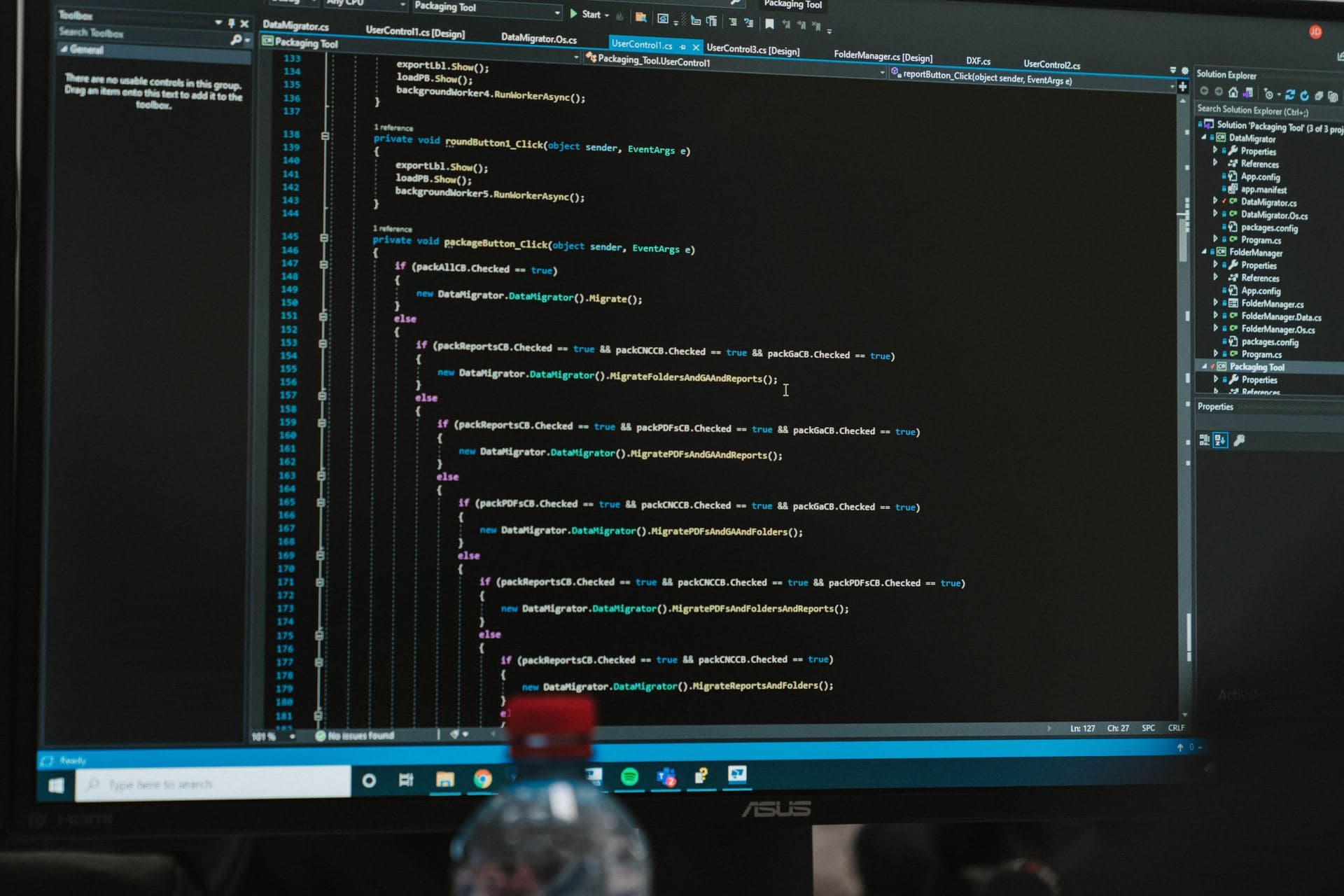 In-house automation tooling under development on an OD3 workstation